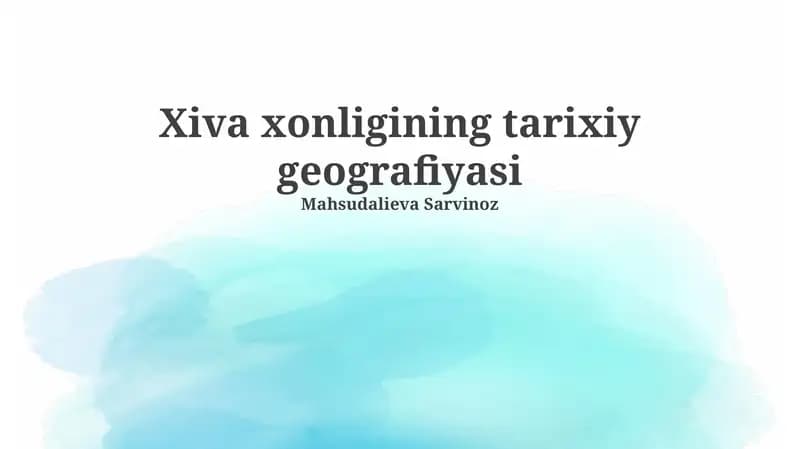 Xiva xonligining tarixiy geografiyasi