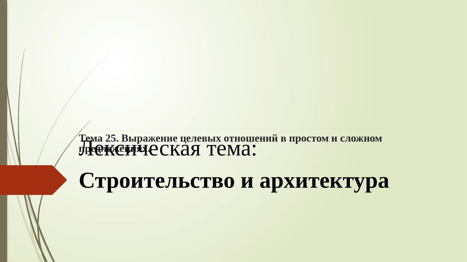 Выражение целевых отношений в простом и сложном предложениях