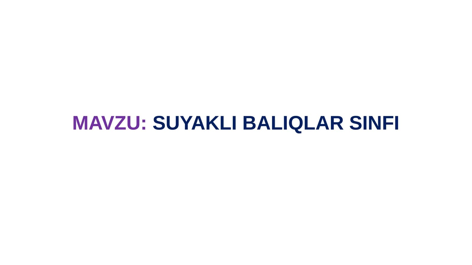 SUYAKLI BALIQLAR SINFI