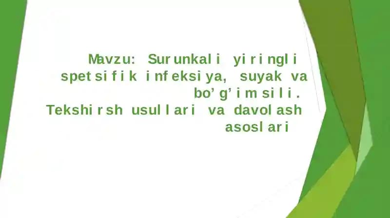 Suyak va bo’g’im sili epidemiologiyasi