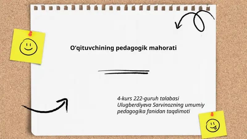 Oʻqituvchining pedagogik mahorati
