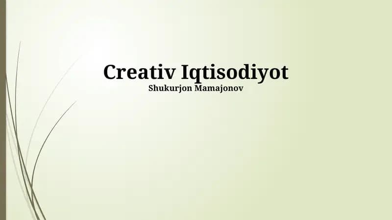 Ijodkorlik Iqtisodiyoti
