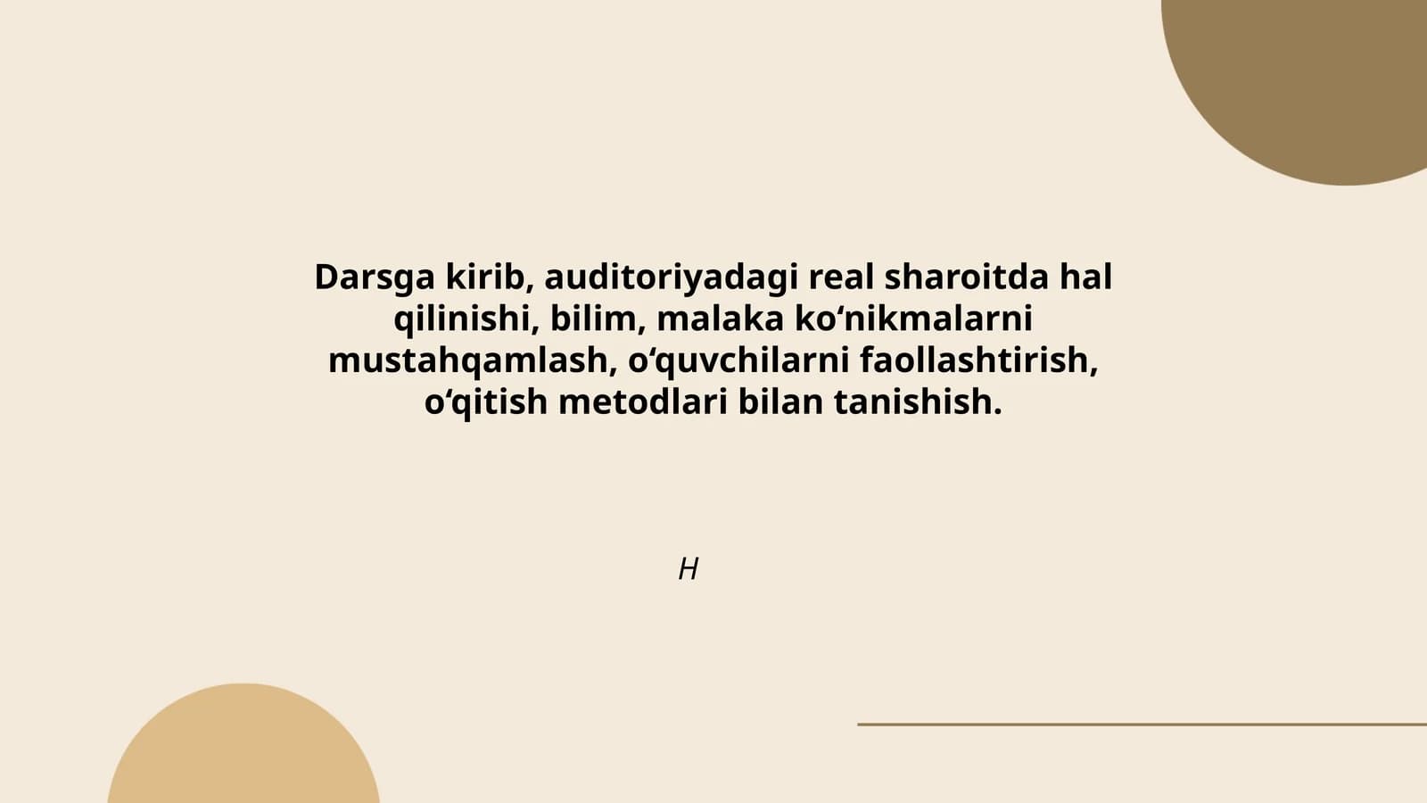 Darsni o'qitishning asosiy vazifalari