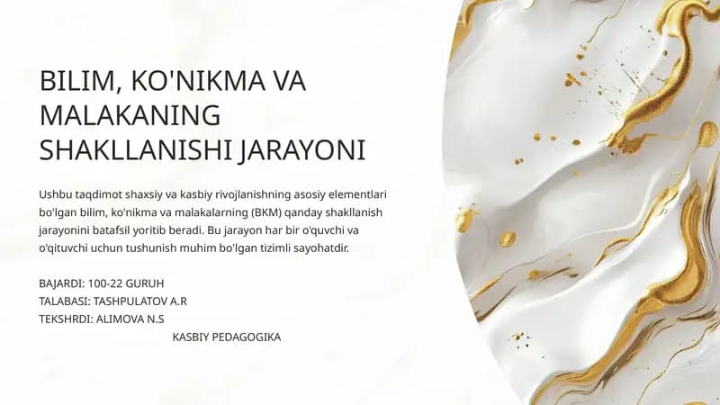 BKM Shakllanishining Asosiy Bosqichlari