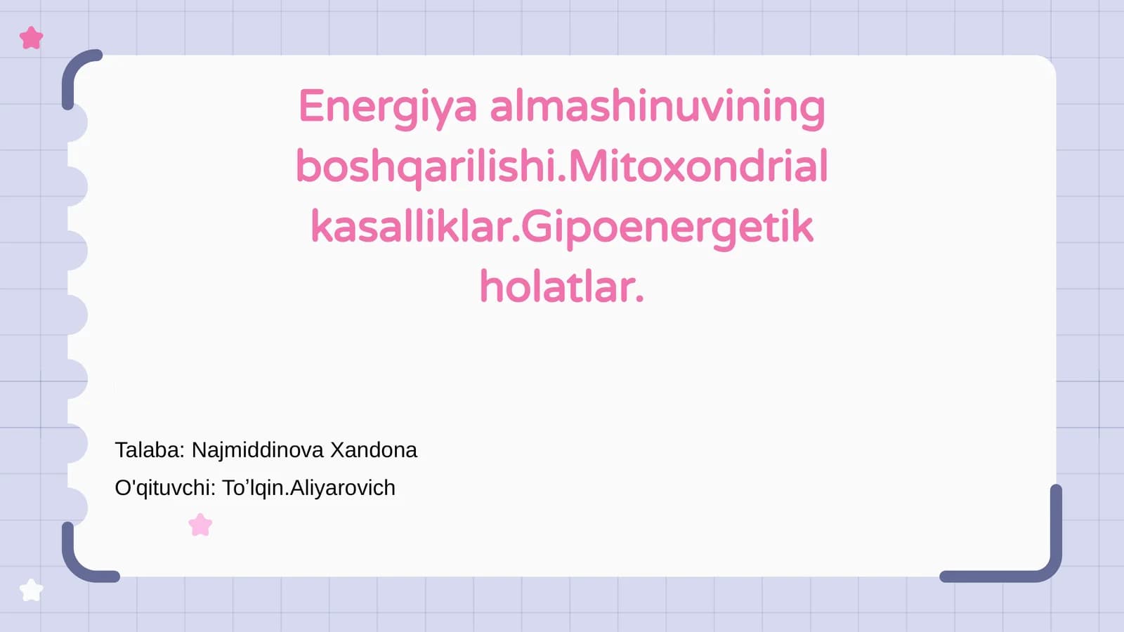 Energiya almashinuvining boshqarilishi