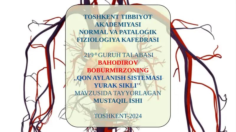 Qon Aylanish Sistemi Yurak Sikli