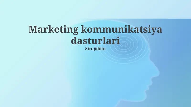 Marketing kommunikatsiya dasturlari