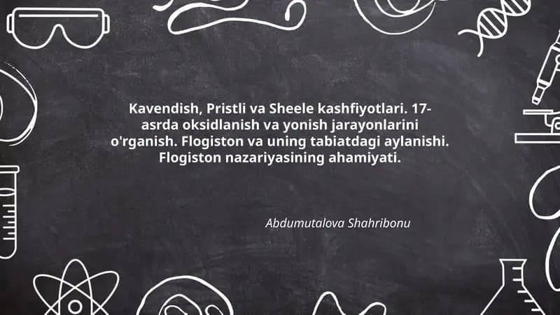 Kavendish, Pristli va Sheele kashfiyotlari