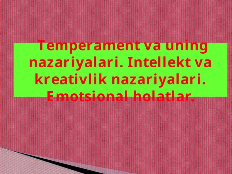 Temperament va uning nazariyalari