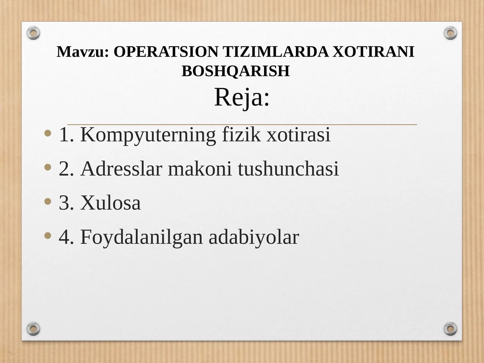 Kompyuterning fizik xotirasi