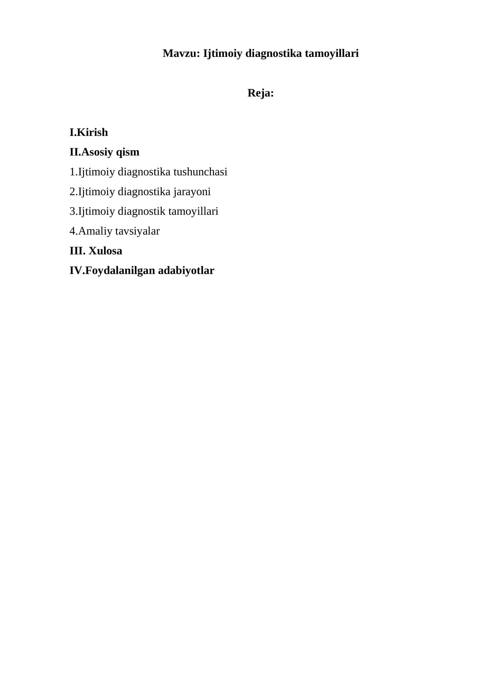 Ijtimoiy diagnostika tamoyillari