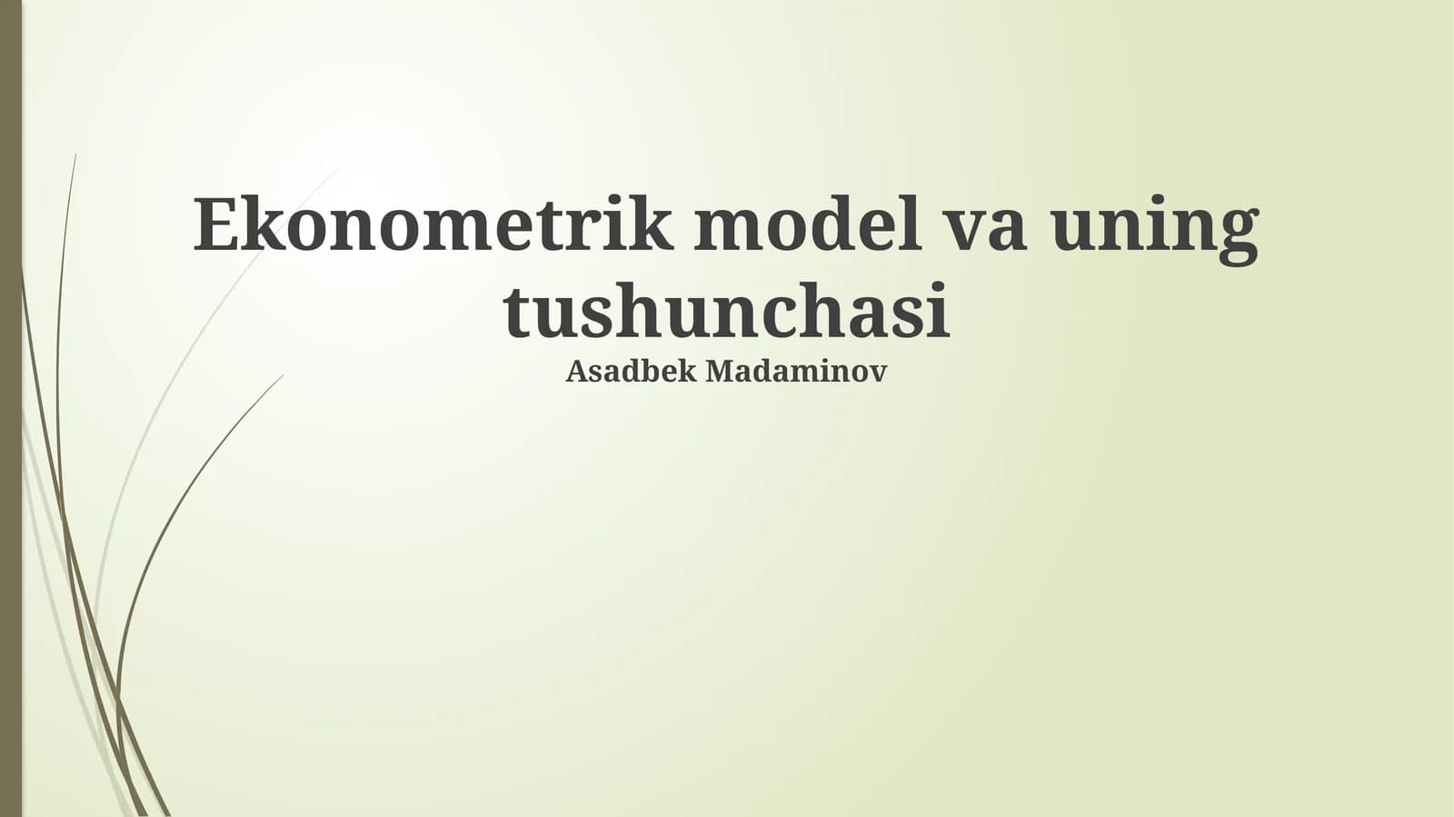 Ekonometrik model va uning tushunchasi