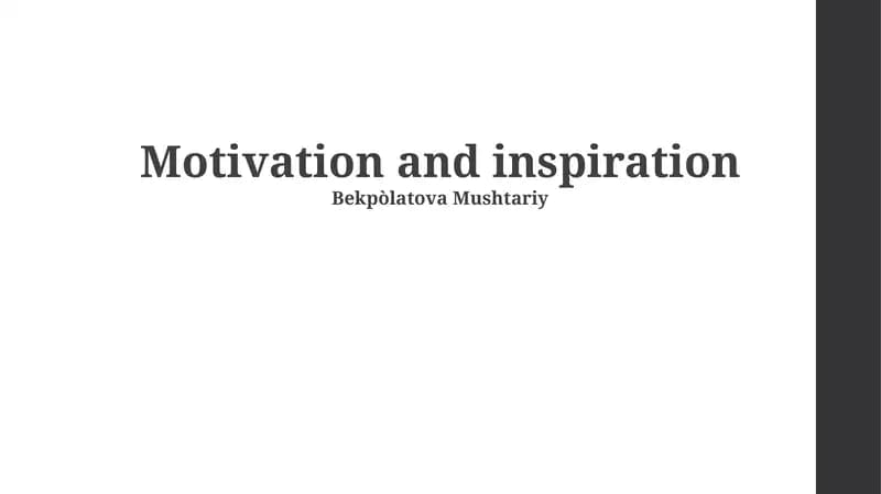Understanding Motivation & Inspiration