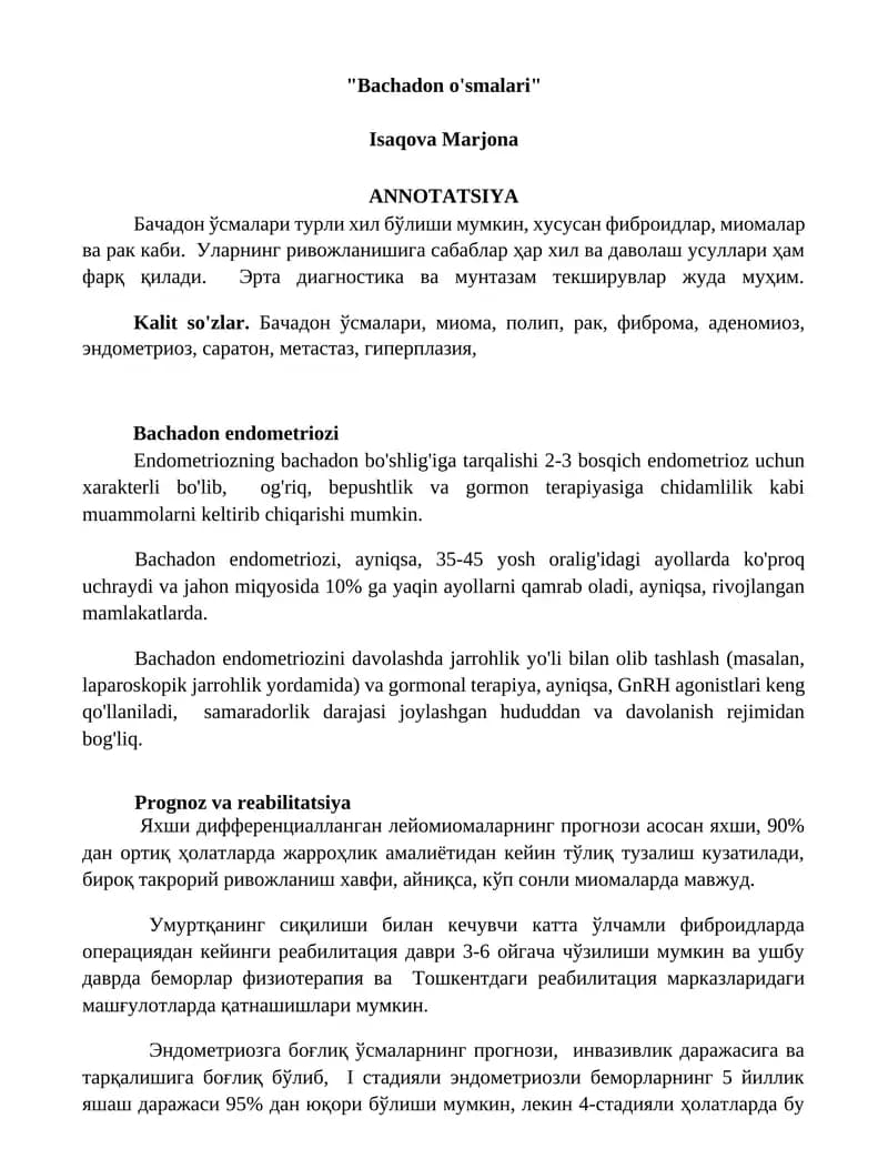 Бачадон ўсмалари