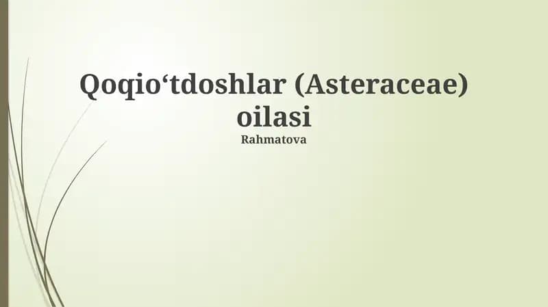 Qoqioʻtdoshlar (Asteraceae) oilasi