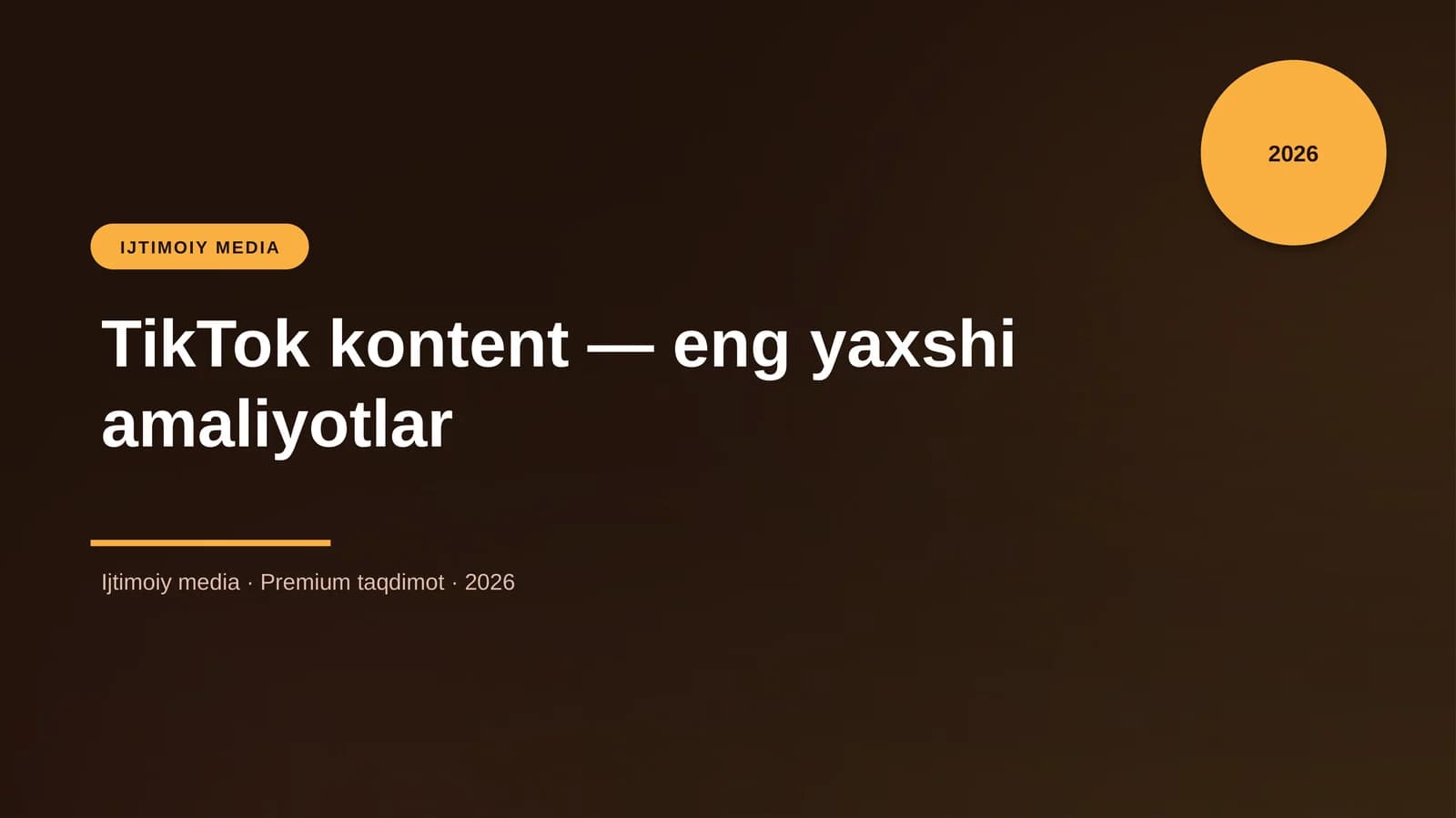 TikTok kontent — eng yaxshi amaliyotlar