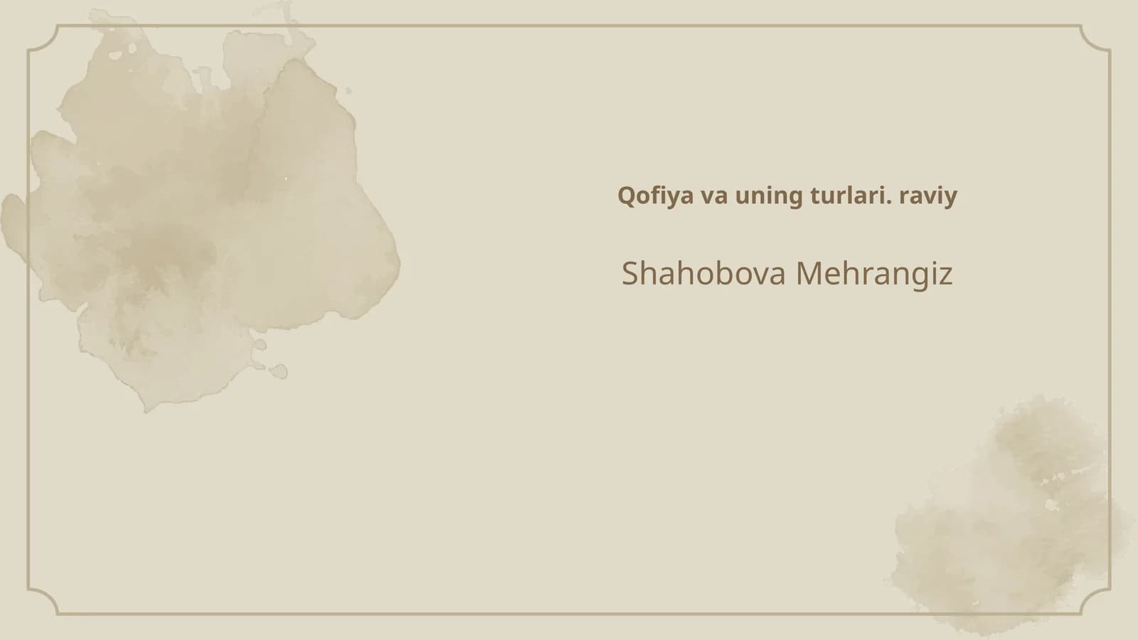 Qofiya va uning turlari. raviy