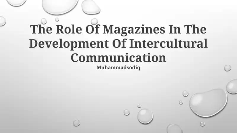 Magazines and Intercultural Communication