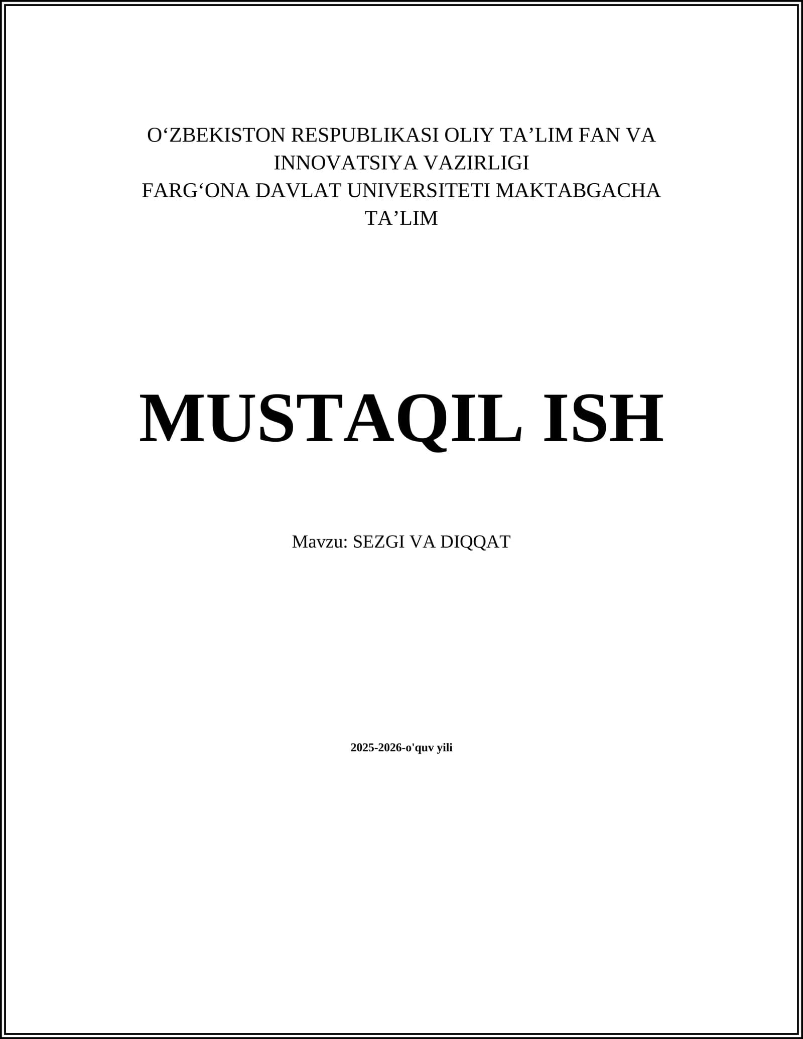Sezgi va Diqqatning Umumiy Tushunchalari
