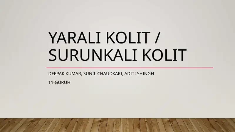 Yarali kolit / surunkali kolit