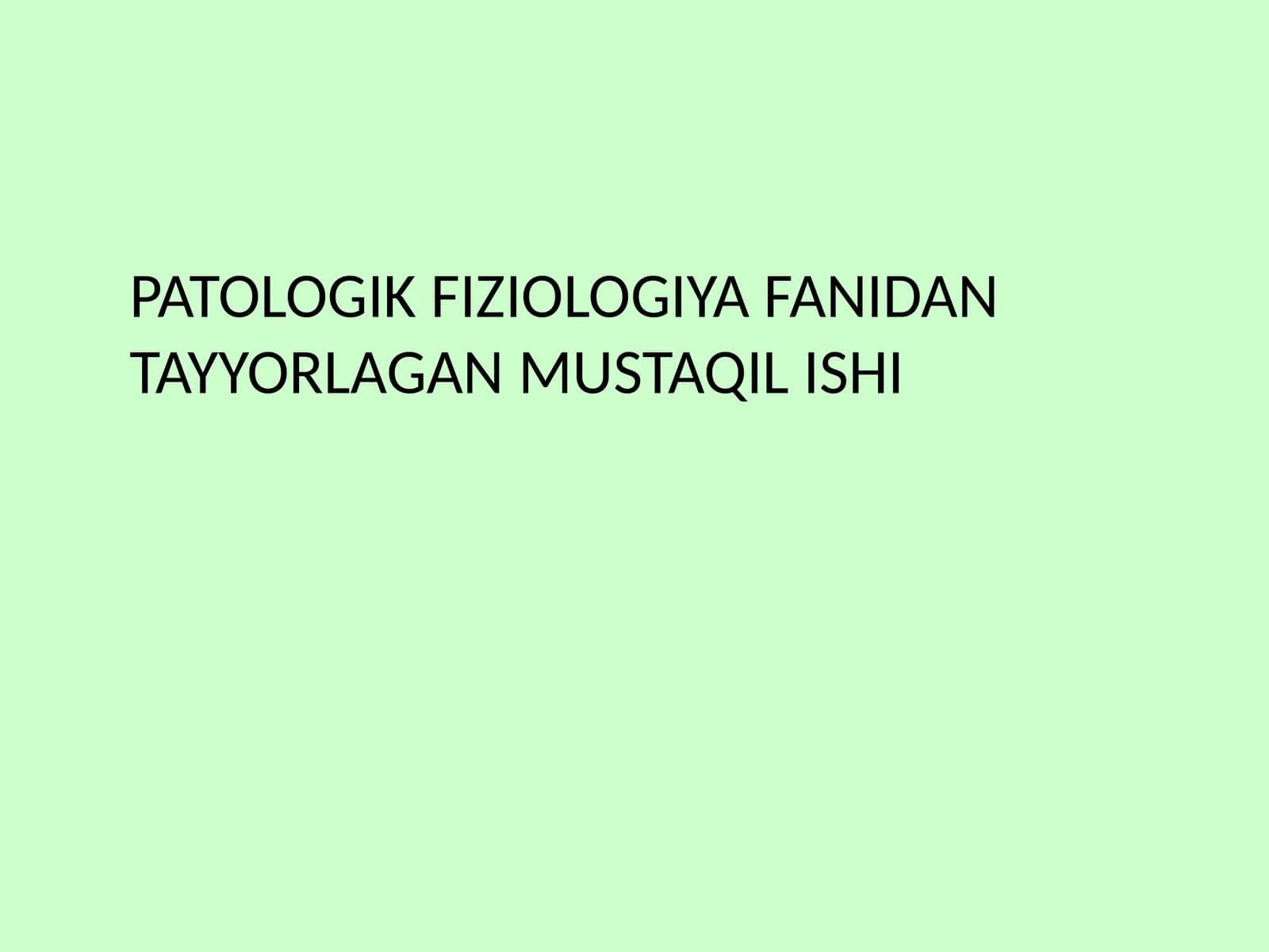 Genetik xastaliklarning molekulyar diagnostikasi asoslari