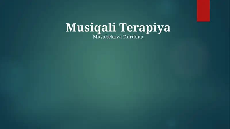 Musiqali Terapiya
