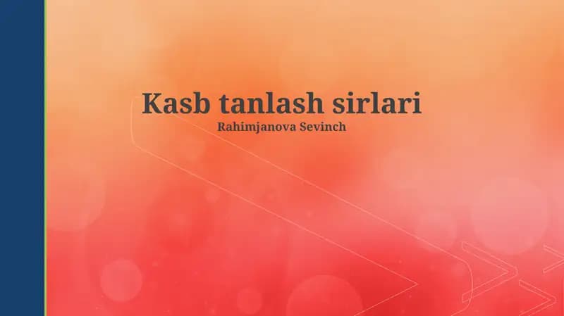 Kasb tanlash sirlari
