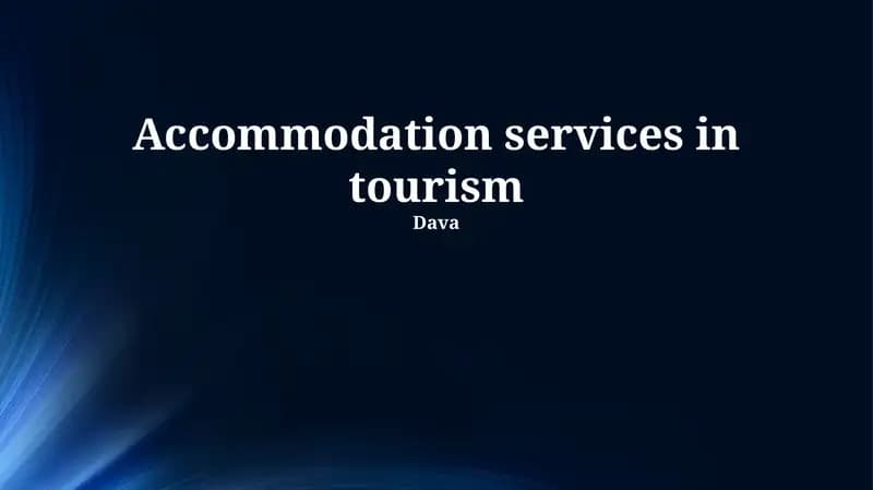 Accommodation services in tourism