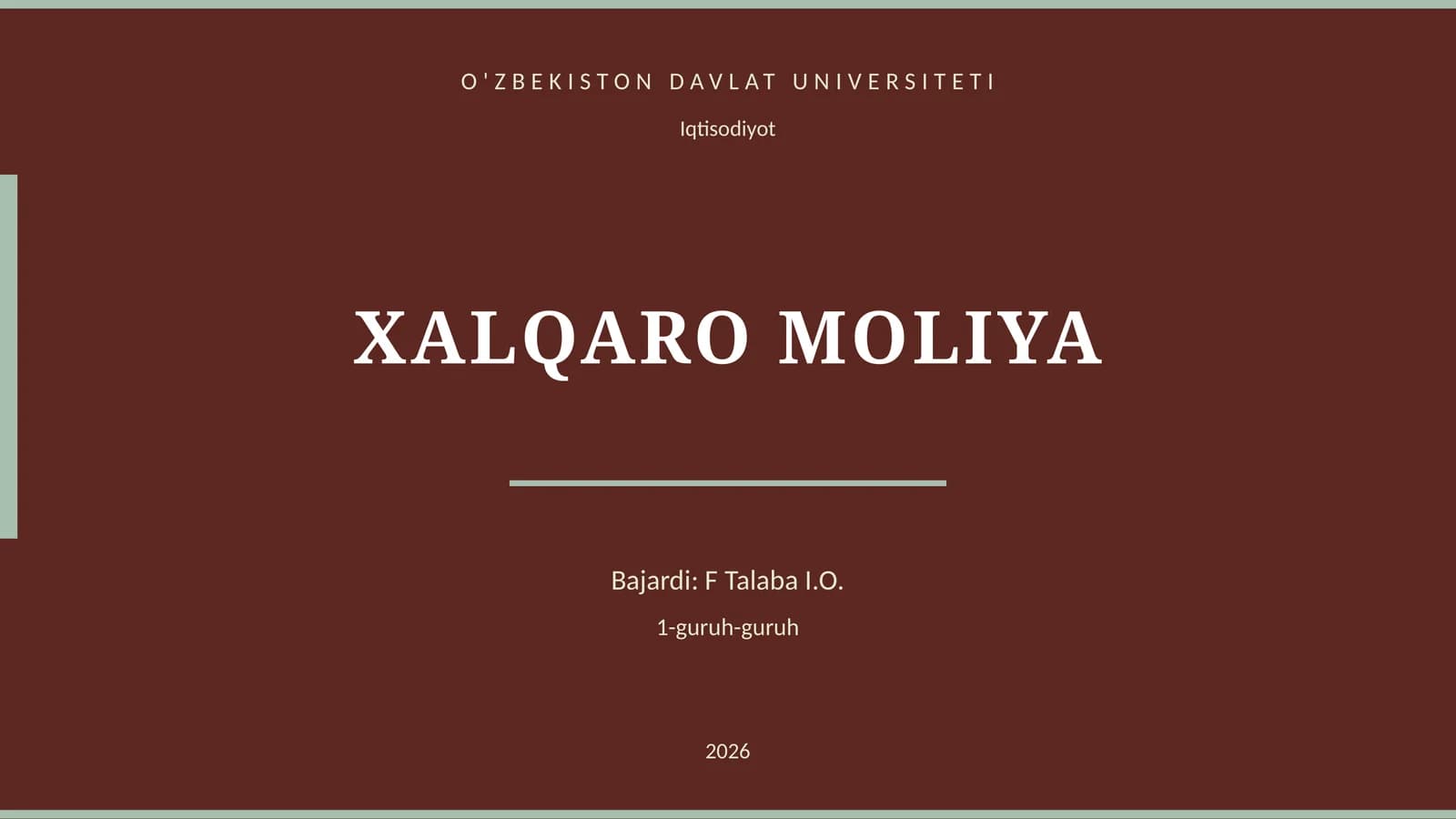 XALQARO MOLIYA