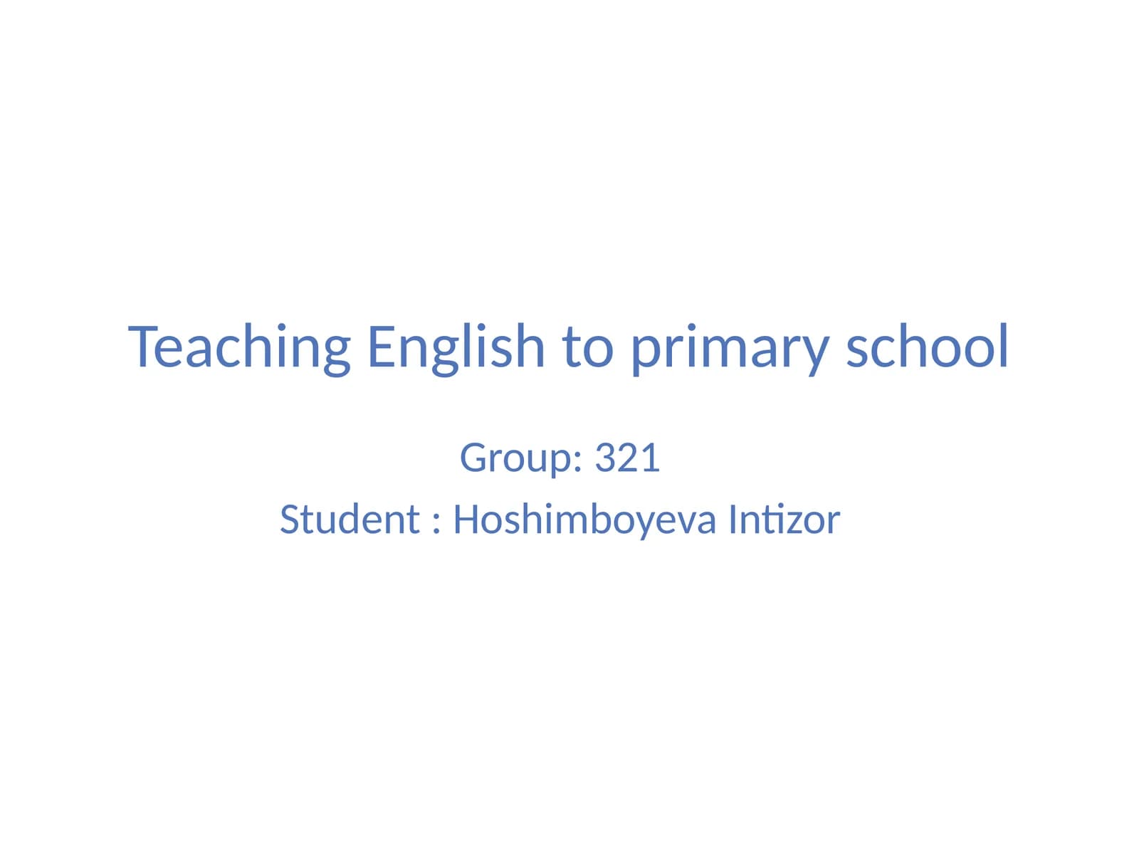 Teaching English to primary school