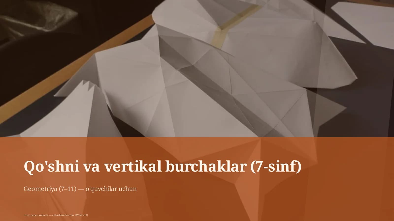 Qo'shni va vertikal burchaklar (7-sinf)