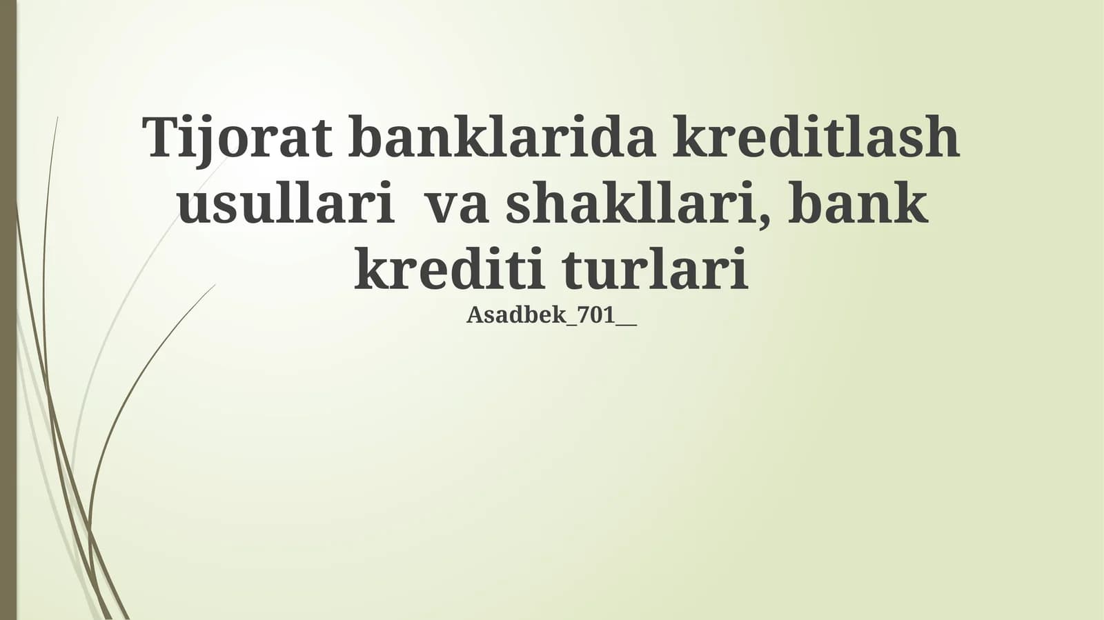 Bank kreditlari