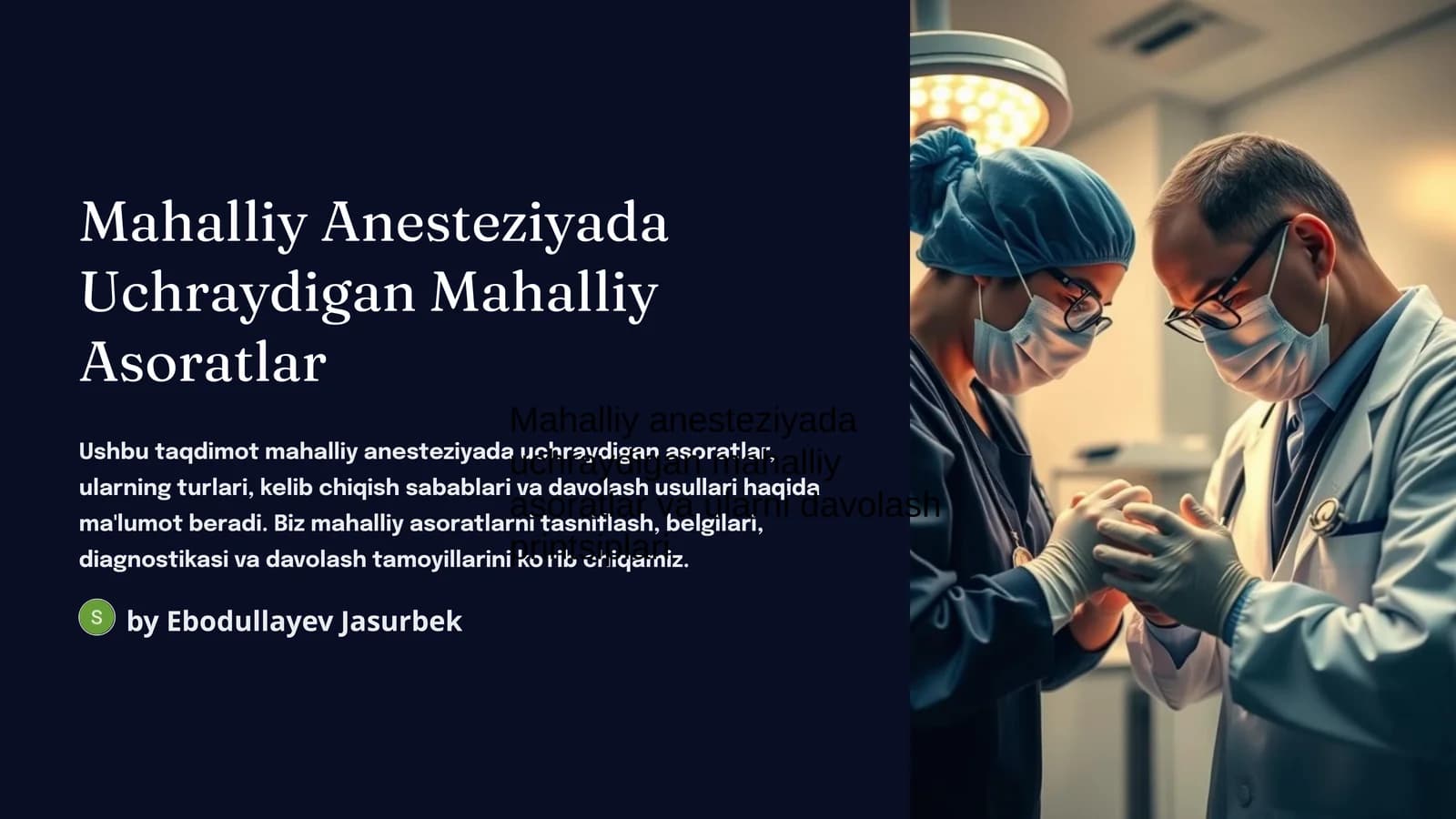 Mahalliy Anesteziyada Uchraydigan Mahalliy Asoratlar