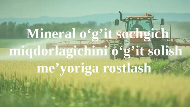 Mineral o‘g’it sochgich miqdorlagichini o‘g’it solish me’yoriga rostlash