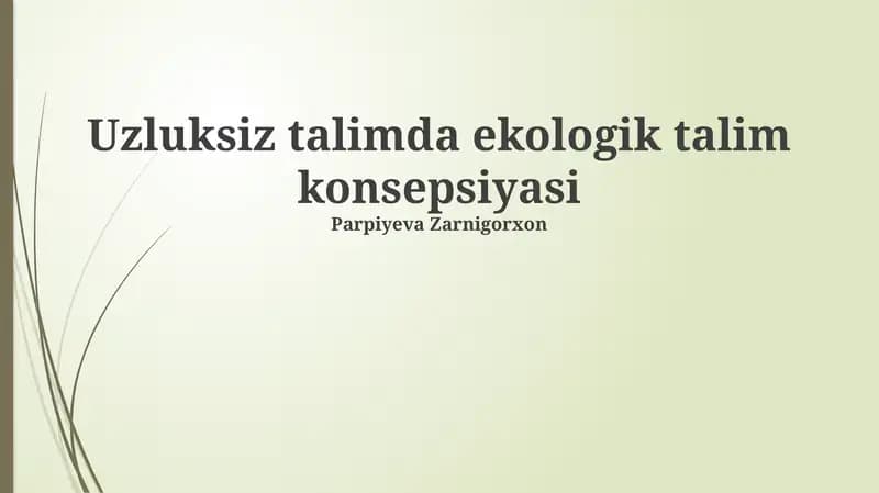 Ekologik ta'lim konsepsiyasi