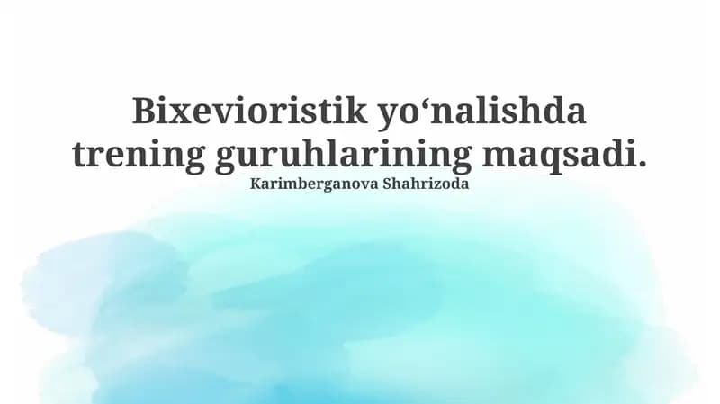Behavioristik yondashuv