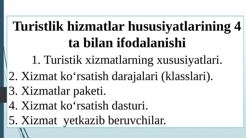 Turistik xizmatlar