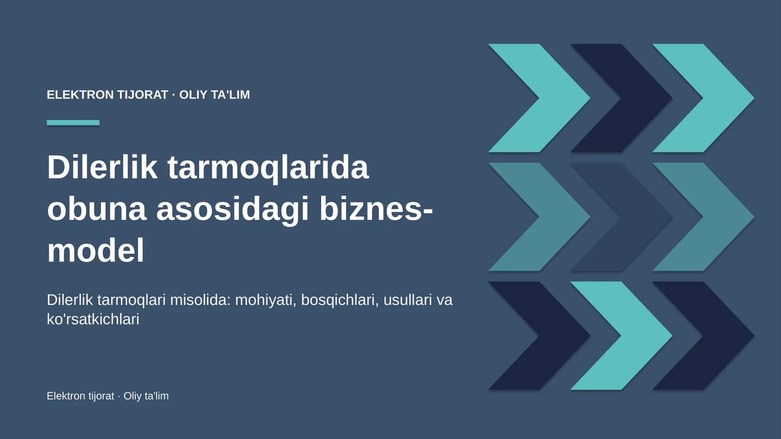 Dilerlik tarmoqlarida obuna asosidagi biznes-model