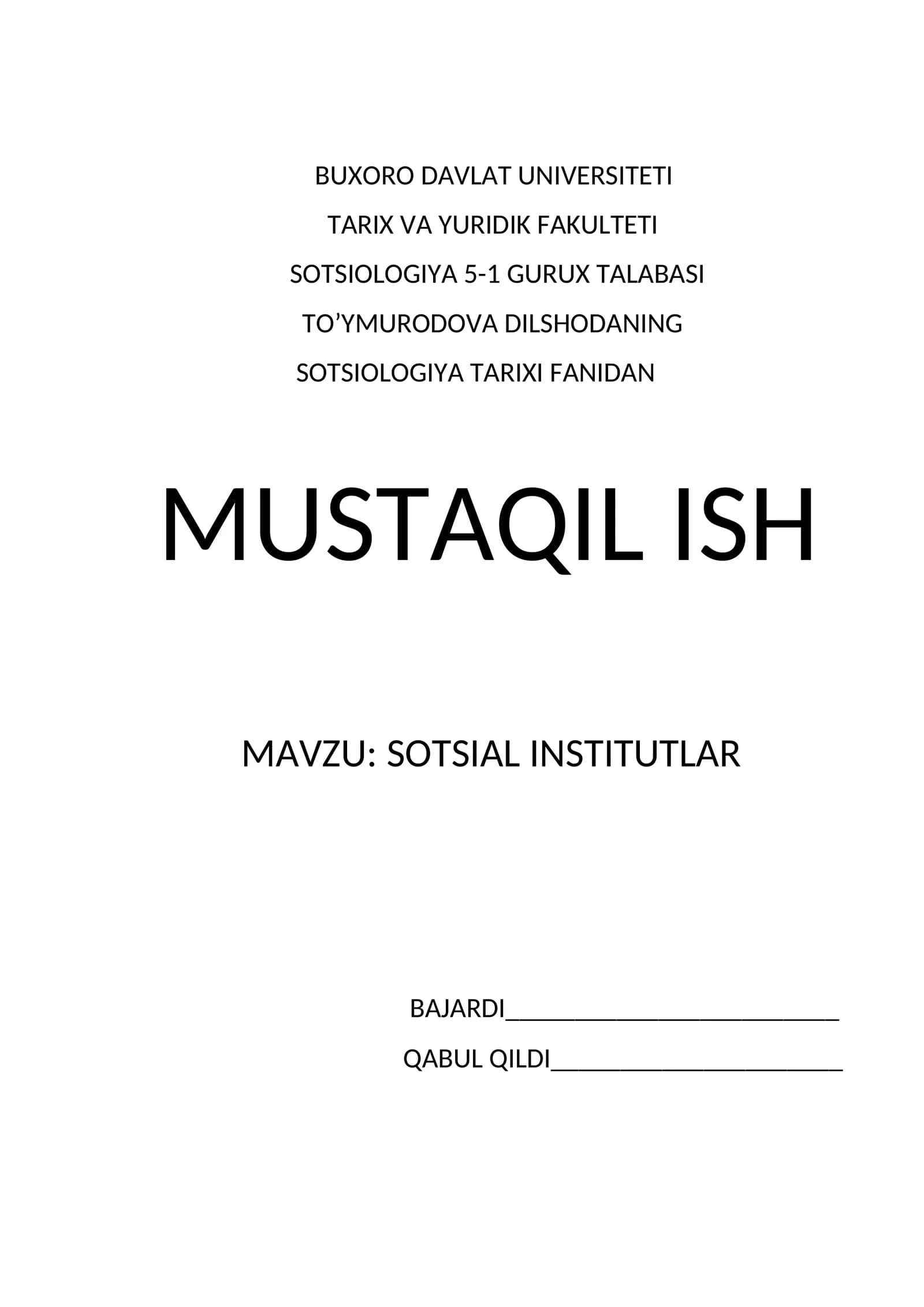 Sotsial institutlar