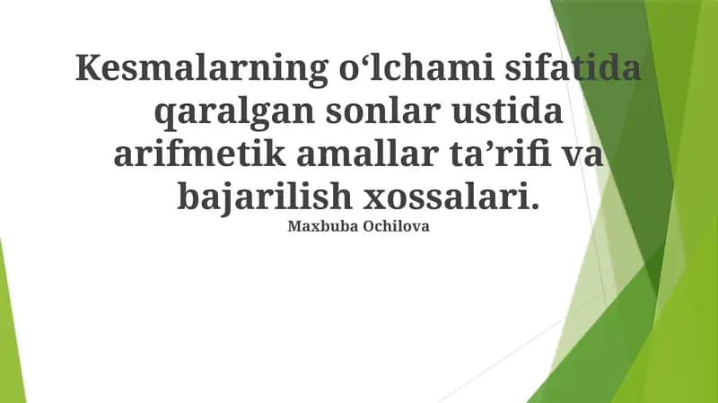 Arifmetik amallar