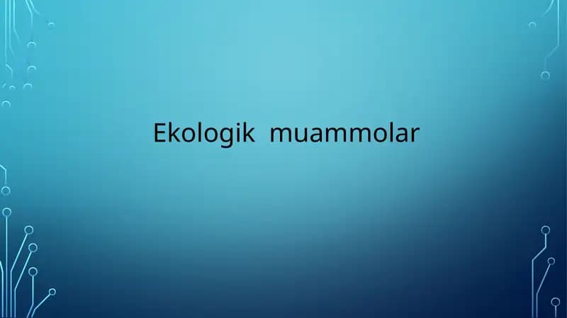 Ekologik innovatsion turizimdasturlari