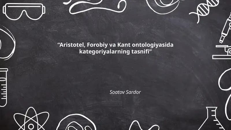 Aristotel kategoriyalar tizimining asosiy xususiyatlari