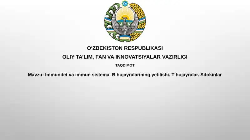 Immunitet va immun tizimi