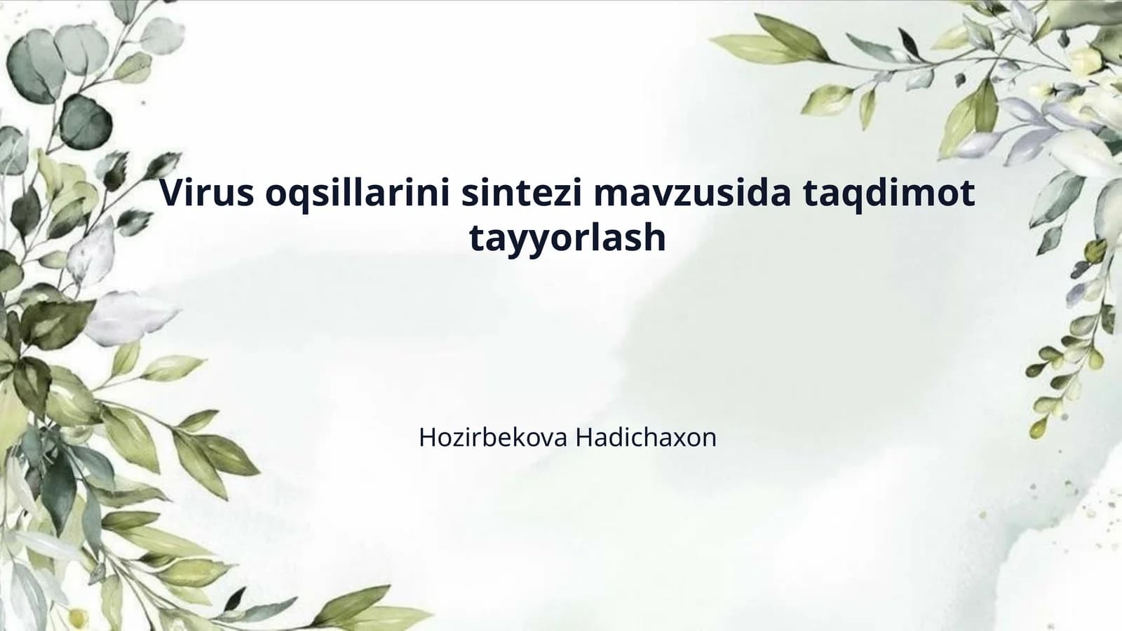 Virus oqsillarini sintezi mavzusida taqdimot tayyorlash