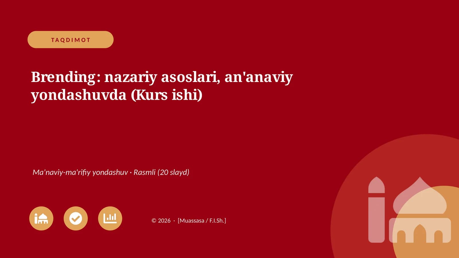 TAQDIMOT Brending: nazariy asoslari, an'anaviy yondashuvda (Kurs ishi)