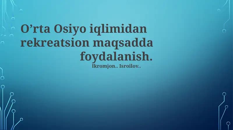 Barqaror Turizm Amaliyoti