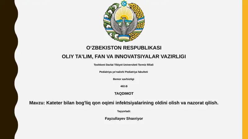 Kateter bilan bog'liq qon oqimi infektsiyalari