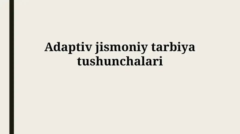 Adaptiv jismoniytarbiyatushunchalari