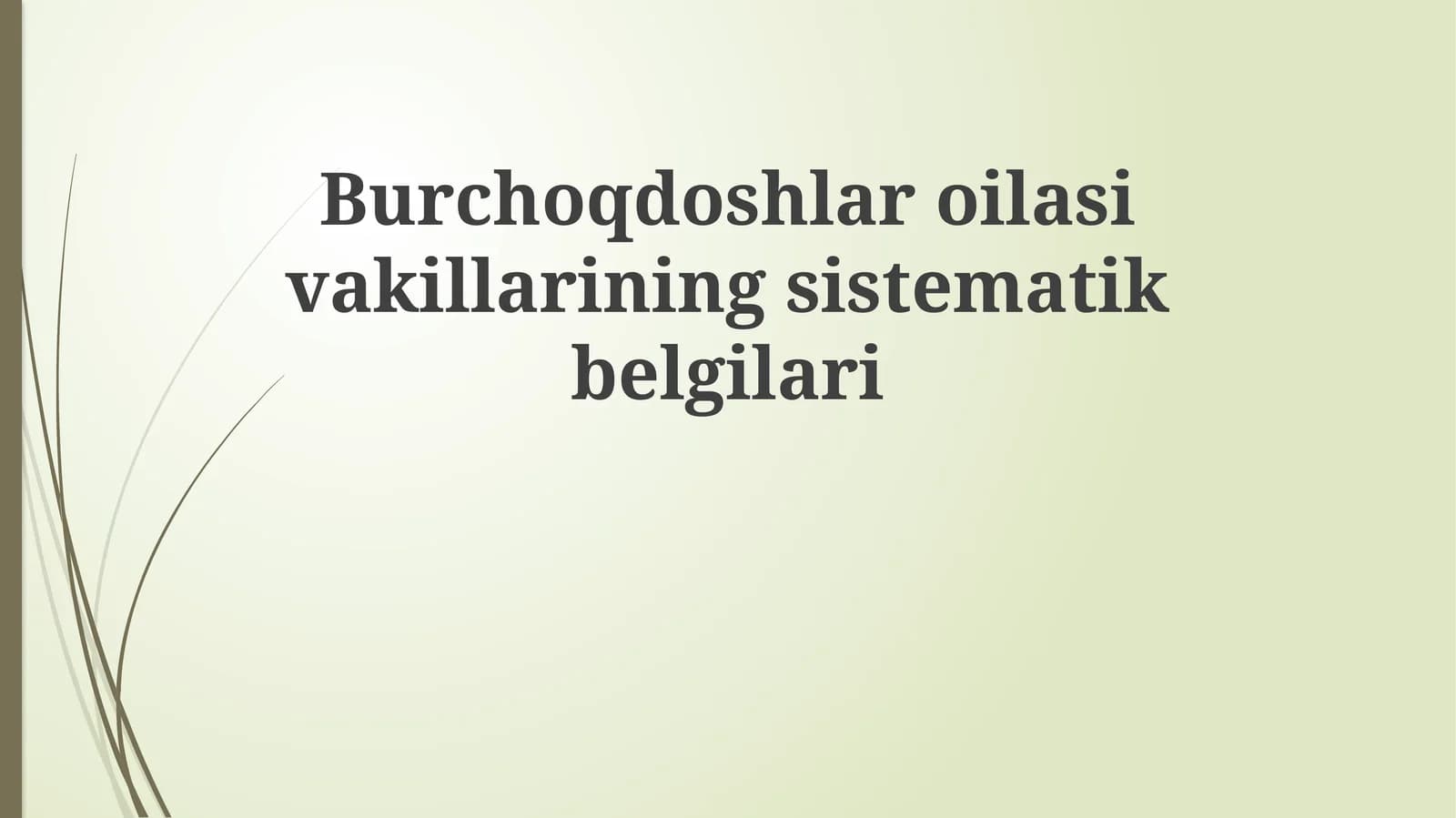 Burchoqdoshlar oilasining sistematik belgilari