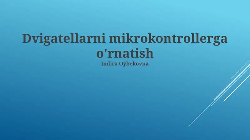 Servo tanlovi va texnik xususiyatlari